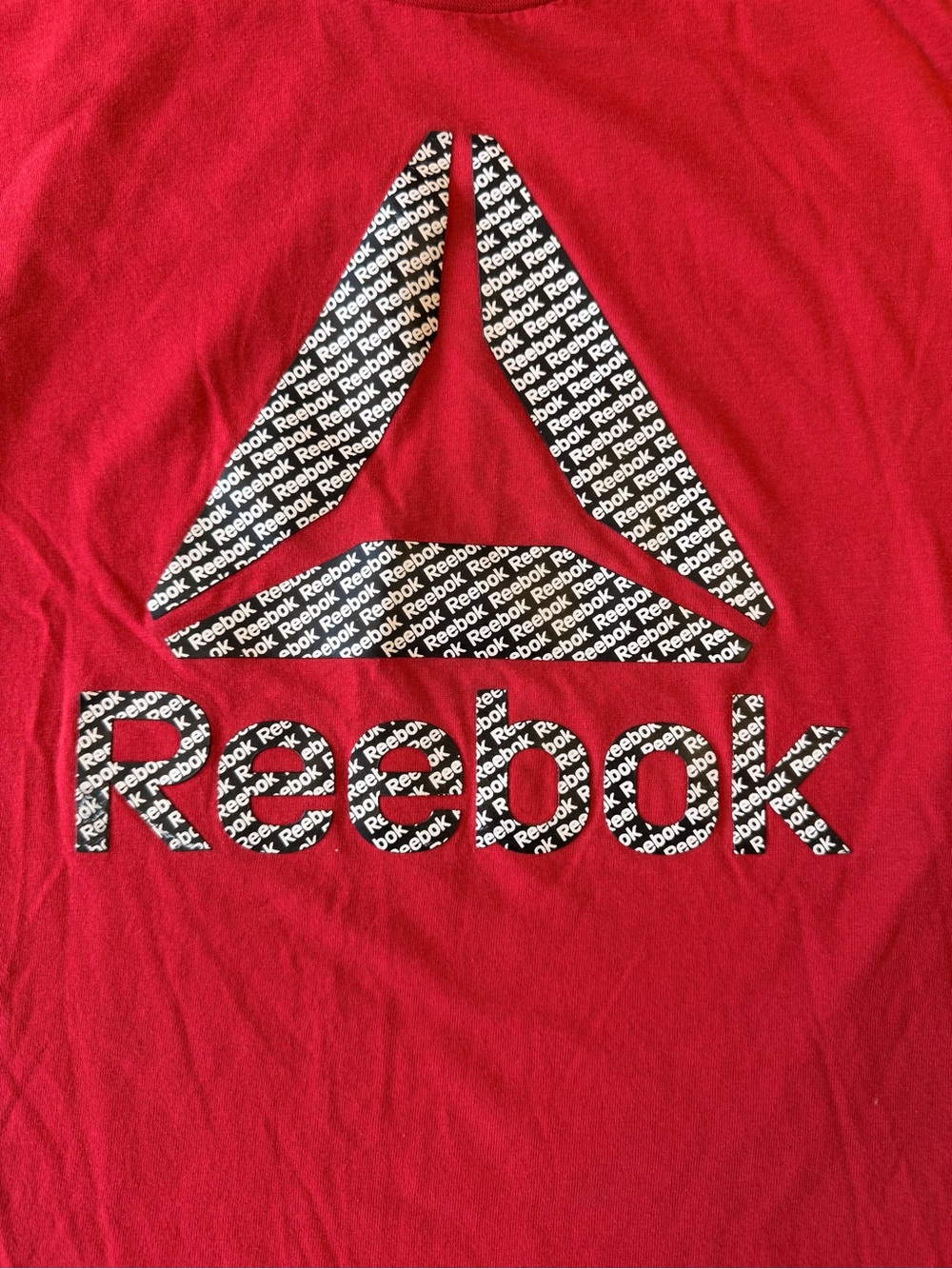 Reebok Red Tee with Black & White Logo Print